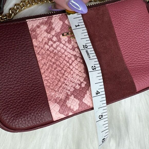 Coach Large 19 Suede Snakeskin Embossed Leather Wristlet - Picture 10 of 10
